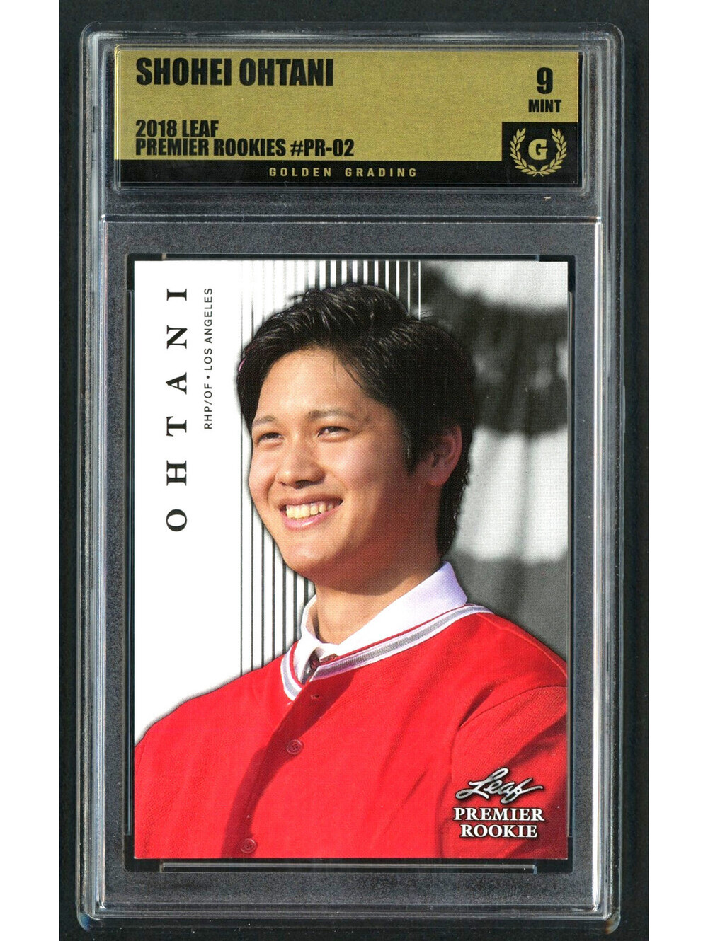 2018 Leaf Premier Rookie #PR-02 Shohei Ohtani Rookie Card (RC) Graded Mint 9